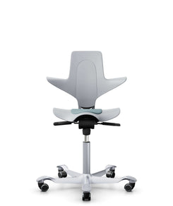 Bürostuhl HAG Capisco Puls 8010 Kunststoff hellgrau, Bezug SeaGreen - PS041