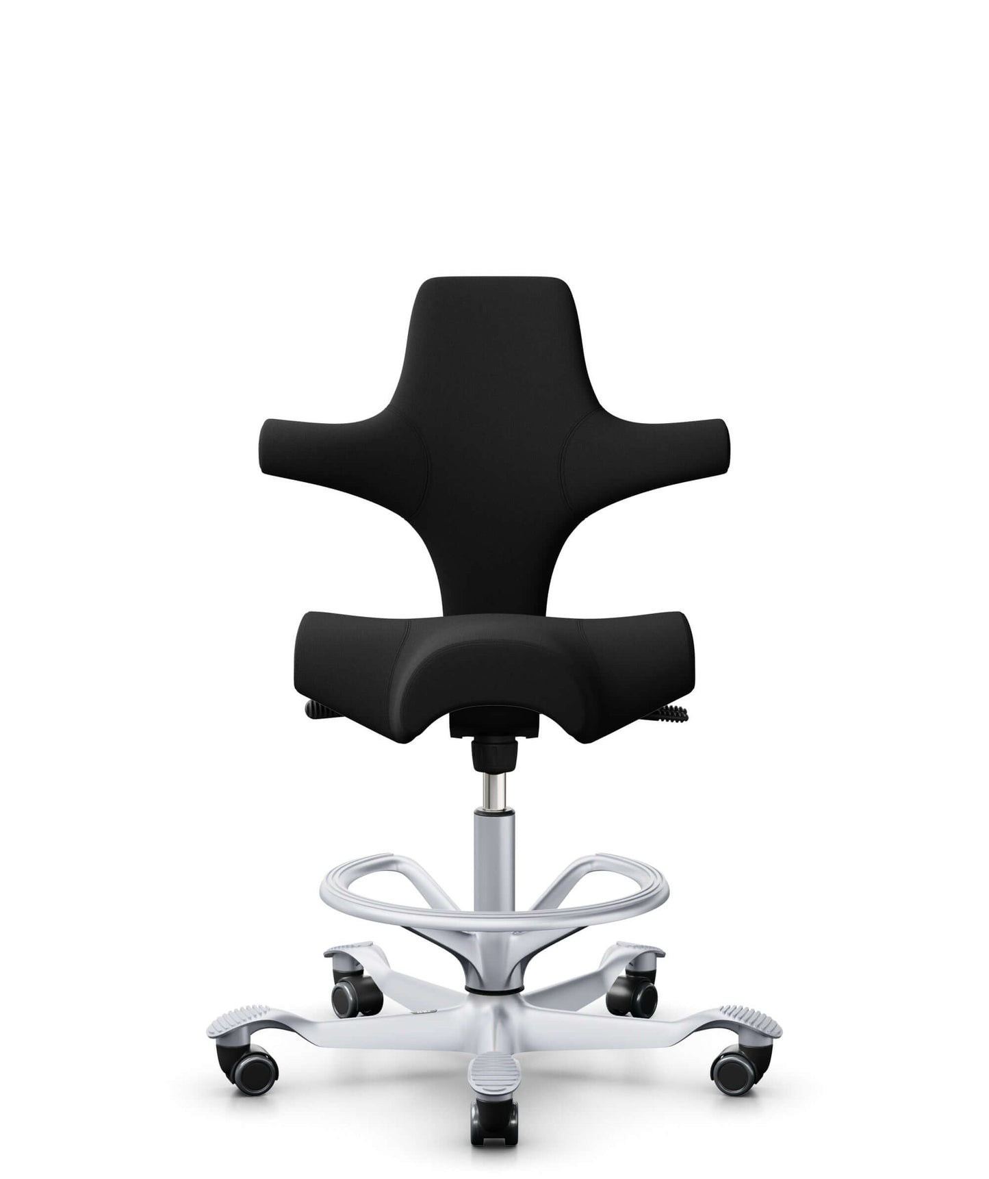 Bürostuhl *AKTION* HAG Capisco 8106 Xtreme Plus schwarz 009, silbernes Fußkreuz, mit Fußring