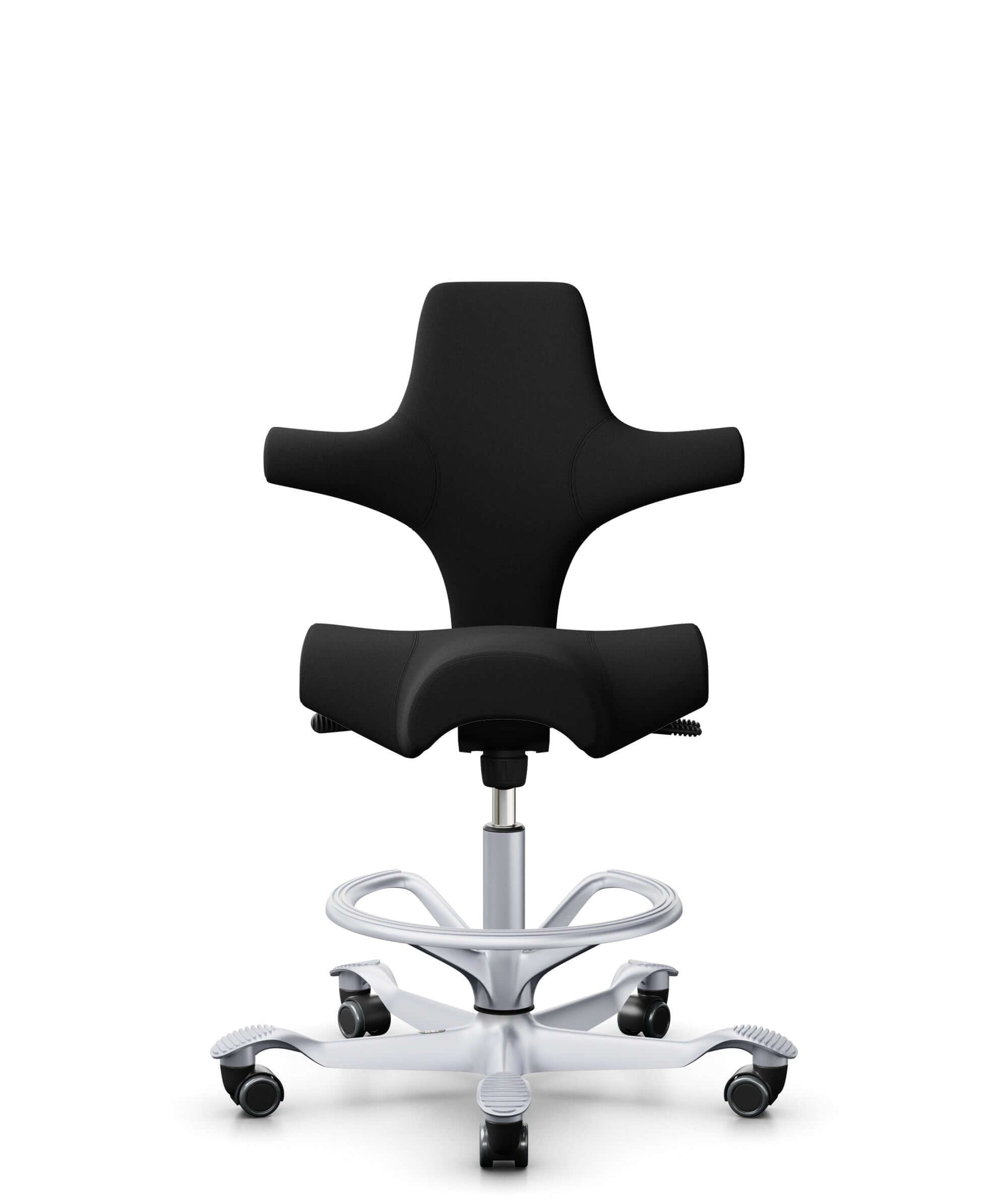 Bürostuhl *AKTION* HAG Capisco 8106 Xtreme Plus schwarz 009, silbernes Fußkreuz, mit Fußring