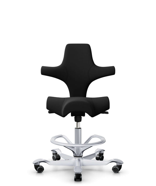Bürostuhl *AKTION* HAG Capisco 8106 Xtreme Plus schwarz 009, silbernes Fußkreuz, mit Fußring
